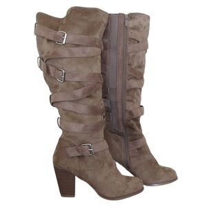 Torrid tan faux suede wide calf boots size 10